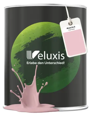 Produktbild von Wandfarbe Rosa Hellgrau Matt Innenfarbe – Deckkraft Klasse 1, VOC-frei, Ohne Grundierung, Tropfarm – Wohnzimmer & Schlafzimmer – 2,5L – Veluxis (Pale Rose)