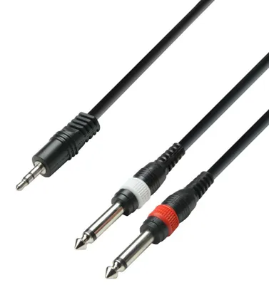 Produktbild von Adam Hall Cables 3 STAR YWPP 0300 Y-Kabel 2 x Klinke TS auf Miniklinke TRS | 3 m