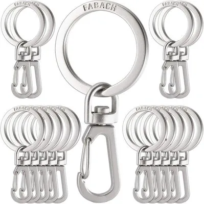 Produktbild von Karabiner Schlüsselanhänger 15 Stück - kleine abnehmbare Häkel - stabiler Mini-Schlüsselhaken - ideal für Schlüssel und Handwerk - m-winkel