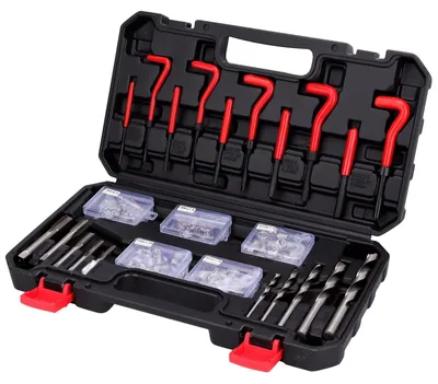 Immagine prodotto di Kit completo per la riparazione di filettature metriche, composto da 131 pezzi
