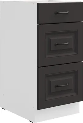 Produktbild von Küchen Unterschrank 40 cm Stilo Grau + Weiss Vollauszug Soft-Close Küche Einbauküche Landhaus