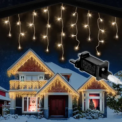 Eiszapfen-Lichterkette 1000 LED 30m warmweiß Timer