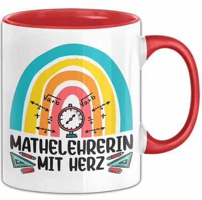 Produktbild von Mathelehrerin Mit Herz Tasse Lustiges Geschenk Für Mathe-Lehrerin (Rot)