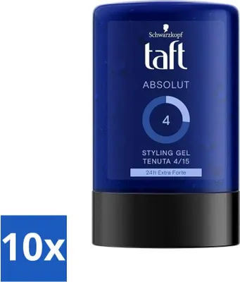 Immagine prodotto di Schwarzkopf - Taft - Gel assoluto per capelli - Uomo - Tenuta a lunga durata - 300 ml - Confezione risparmio - 10 pezzi