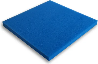 Image de Wiltec Tapis japonais filtrant - 50 x 50 x 3 cm / 30 ppi - fin - Filtre de Bassin et d'Aquarium pour Filtration Eau HMF - couleur Bleue