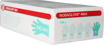 Produktbild von NOBA Nobaglove Nitrilhandschuhe puderfrei weiß 100 Stück Gr. XL