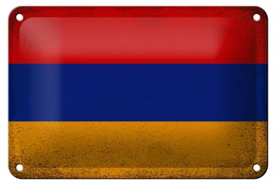 Produktbild von Blechschild Flagge Armenien 18x12cm Flag Armenia Vintage