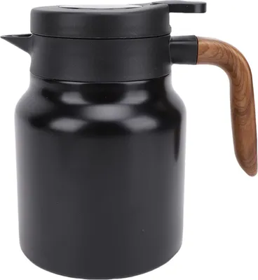 Zdjęcie produktu dla Termos do kawy, 1000 ml, izolowany czajnik próżniowy ze stali nierdzewnej 316 z zaparzaczem do herbaty, do mleka, soków, mrożonych napojów, gorącej wody, czarny matowy
