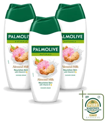 Obrázek produktu pro 3 kusy sprchového gelu Palmolive s mandlovým mlékem, objem 250 ml – balení