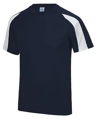 Image de Just Cool JC003 | T-shirt de sport Contrast Cool + WRAP - Couleur : French Navy/Arctic White - Taille : S