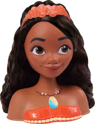A bust of a doll representing the character Moana from Disney's animated film.