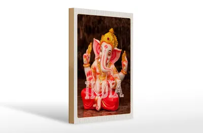 Produktbild von Holzschild Reise 20x30cm Indien Skulptur Ganesha Gott Hindu
