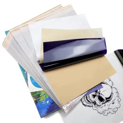 Zdjęcie produktu dla Papier transferowy do tatuażu 4 warstwowy szablony wzory A4 50 arkuszy