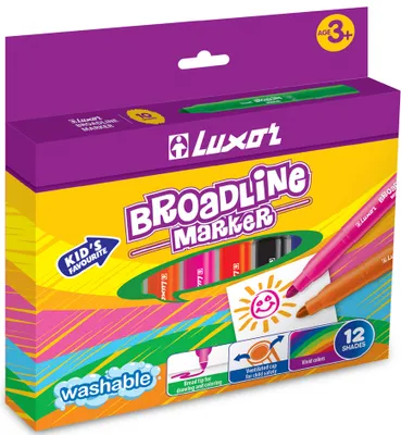 Produktbild von Luxor Fasermaler "Broad Line Marker" 12er Etui