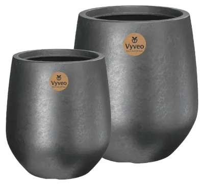 Produktbild von Vyveo - Blumentopf Amari - Silber metallic - Set van 2
