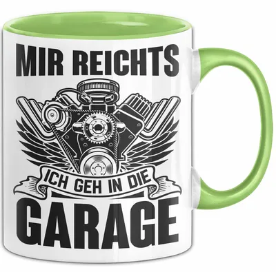 Produktbild von Mir Reichts Ich Geh In Die Garage Tasse Geschenk Für Kfz Mechaniker Kaffee-Becher (Grün)