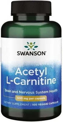 Immagine prodotto di Acetil L-Carnitina 500 mg 100 Capsule Vegetali Swanson Health Products