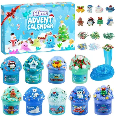 Immagine prodotto di Calendario dell'Avvento "Schleim" per bambini, 24 giorni, regalo di Natale, colore blu
