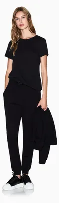 Productafbeelding van Armani Exchange dames T-shirt met korte mouwen, zwart, maat M, met strass-versiering op het logo aan de voorkant
