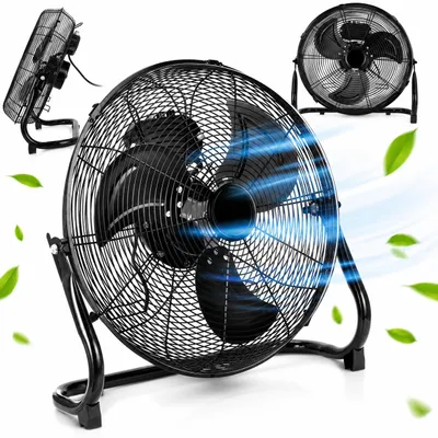 Produktbild von MPM MWP-27/C Luftzirkulator Bodenventilator 46,5 cm aus Metall, 75W, 3 Geschwindigkeitsstufen, starke Luftzirkulation, hoher Luftstrom, leistungsstark