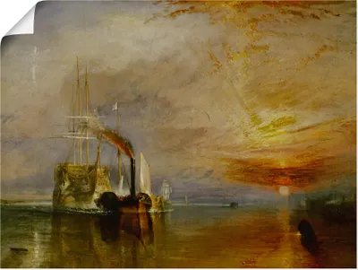 Produktbild von Joseph Mallord William Turner: Die Temeraire an ihrem letzten Ankerplatz. 1838-39, Produkt:Poster, Größe:60x80 cm / Poster