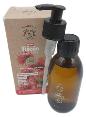 Productafbeelding van BIONOBLE Koudgeperste biologische ricinusolie - voor haar, wimpers en wenkbrauwen - 200 ml