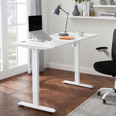 Zdjęcie produktu dla SONGMICS Biurko z regulacją wysokości 120 x 60 x 114 cm, biurko elektryczne, białe