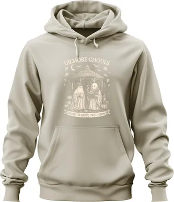 Obrázek produktu pro Gilmore Ghouls where you haunt I will follow Geister Halloween Kürbis Uni Hoodie Kapuzenpullover, Natur, L