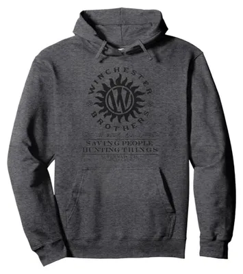 Immagine prodotto di Felpa con cappuccio "Winchester Anti Possession" unisex, per uomo/donna, ispirata alla serie Supernatural, modello TV37588 (taglia XXL), colore antracite