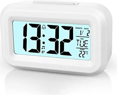 Produktbild von Vicloon digitaler Wecker, LCD -Display, Tischuhr Snooze, 12/24 Stunden, Datum, Temperatur -Timerfunktion, batteriebetriebenes Schlafzimmer, Zuhause, B