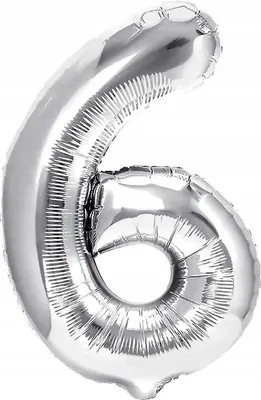 Image de Ballon d'anniversaire en aluminium chiffre 6 grand argenté 40 cm décoration de fête XL