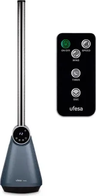Productafbeelding van Ufesa Tokio, verticale vloerventilator, zwart, voor gebruik op de vloer, specificaties: 51,7 dB, 40°, bediening via touchpaneel