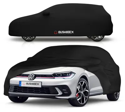 Produktbild von BUSHBOCK® Premium Autoabdeckung Indoor - Satin Schutzhülle Stoff - Abdeckplane Autoplane Autogarage Innenbereich - 2 Farben, 4 Größen (Schwarz, S)