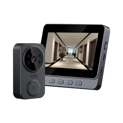 Produktbild von 4,3-Zoll-IPS-Bildschirm, 2,4-GHz-Funk-Video-Türklingel mit Bildschirm, intelligente HD-Videoüberwachung, Zwei-Wege-Sprechanlage