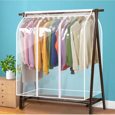 Obrázek produktu pro Ochranný obal na věšák na oblečení se zipem – průhledný, rozměry 50x100x90 cm