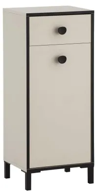 Highboard crèmebeige 40,3x33,5x96,4 cm 1 Tür 1 Schublade