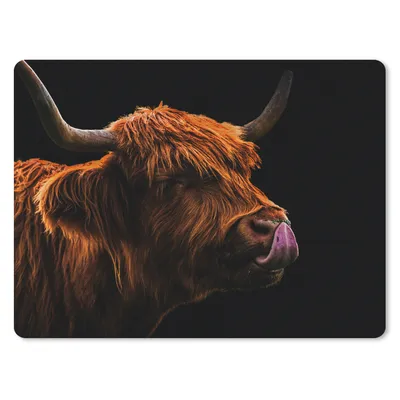 Produktbild von MuchoWow® Mauspad Mousepad Schottischer Highlander - Zunge - Nase 23x19 cm - Mousepads - Maus Mat - Pad - Mausunterlage - Schreibtischunterlage - Mauspad