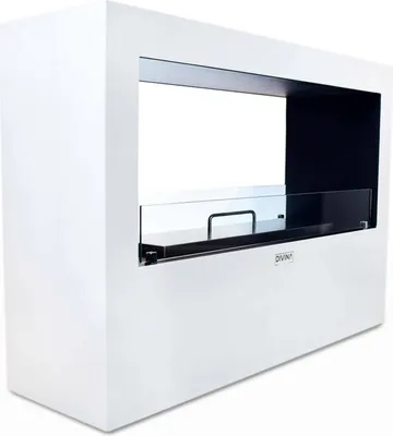 Produktbild von Bioethanol-Kamin Aicurzio,–kologischer Kamin, Rauchfreies Feuer, Heizung mit Ethanol,  Italy, 30x100 h70 cm, Weiß