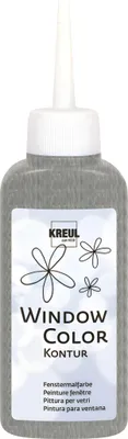 Produktbild von KREUL 42773 - Window Color Konturenfarbe, silber 80 ml, zur besseren Abgrenzung von Motiven, für glatte Oberflächen wie Glas, Spiegel und Fliesen