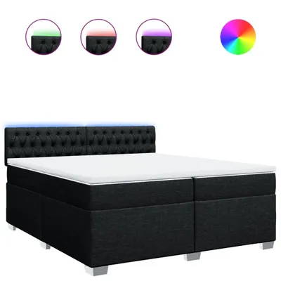 Produktbild von Boxspringbett mit Matratze Schwarz 200x200 cm Stoff