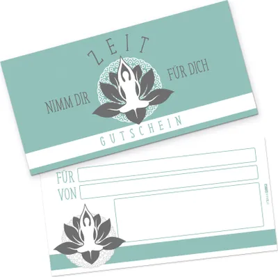 Immagine prodotto di buono regalo itenga Wellness Yoga (motivo 5), cartolina da compilare