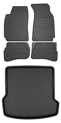 Zdjęcie produktu dla Dywaniki gumowe + mata bagażnika do Volkswagen Passat B5 1996-2001 (kombi) – czarne, dopasowane – Wielganizator SolidPRO