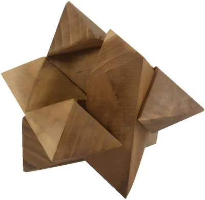 Produktbild von Holzspiel, Geschicklichkeitsspiel, Knobelspiel - Puzzle, Braun, 9*9*9 cm, Brettspiele & Geschicklichkeitsspiele