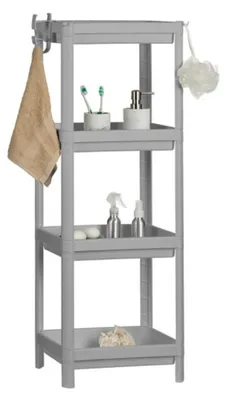 Produktbild von Badezimmerregal - grau - Kunststoff - 4-lagig - 36 x 23 x 100 cm