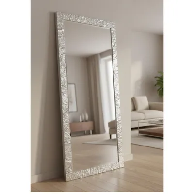 Immagine prodotto di MO.WA Specchio grande Specchio da parete Specchio a figura intera Specchio da terra 65x165 Specchio argento Specchio da parete moderno Specchio da ingresso Specchio in legno Specchio argento