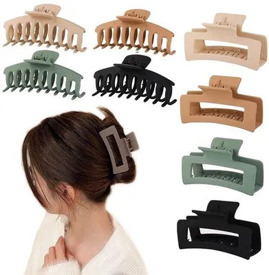 Productafbeelding van Unyqoos® 8-delige set antislip haarclips, 11 cm – kunststof met metalen veer, zorgen voor een veilige grip, geschikt voor zowel dik als fijn haar, verkrijgbaar in 8 kleuren (zwart, lichtbruin, donkerbruin)