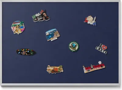Produktbild von Magnetboard 100x70 cm – Silberner Rahmen – Dunkelblau – Magnettafel, Magnetische Tafel – Magnetpinnwand, Wohnzimmer