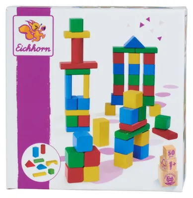 Image de Eichhorn : blocs de construction en bois colorés (50 pièces)