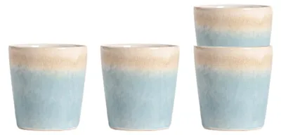 Produktbild von HOMLA VESKO-Becher-Set ohne Henkel, blau, 4er-Set, 200 ml