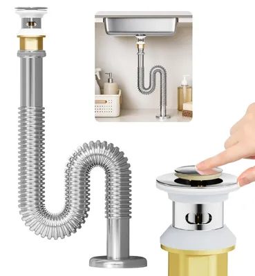 Immagine prodotto di Set di sifone per lavabo in acciaio inox